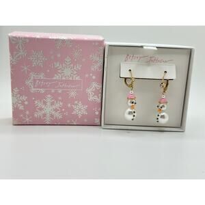 Betsey Johnson Snowman Christmas Earrings